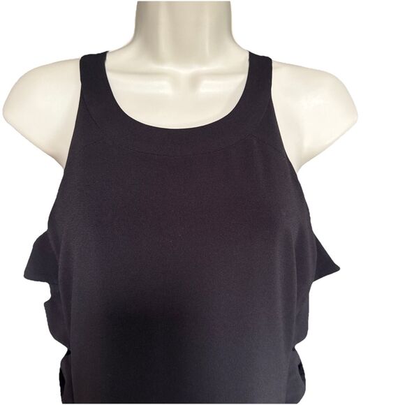 Halston Heritage Size 8  Black Crew Neck Long Dress Gown Cut Out $595 - Picture 10 of 15